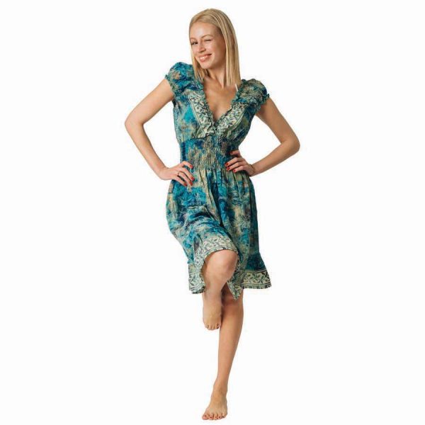 ΦΟΡΕΜΑ ΕΛΑΣΤΙΚΟ ΑΜΑΝΙΚΟ ΜΠΛΕ ΜΕ ΛΟΥΛΟΥΔΙΑ