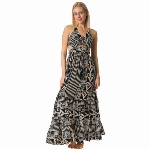 ΦΟΡΕΜΑ ΜΑΚΡΥ ΤΙΡΑΝΤΑΚΙ ΜΠΛΕ ΜΕ ΣΧΕΔΙΟ