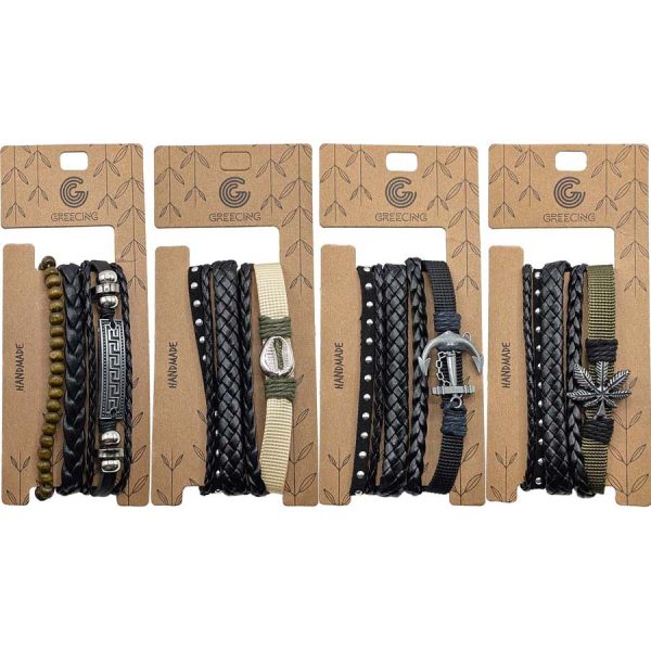 ΒΡΑΧΙΟΛΙ ΜΕ ΔΕΡΜΑΤΙΝΗ 3ΣΧΕΔΙΑ /ΣΥΣΚ12