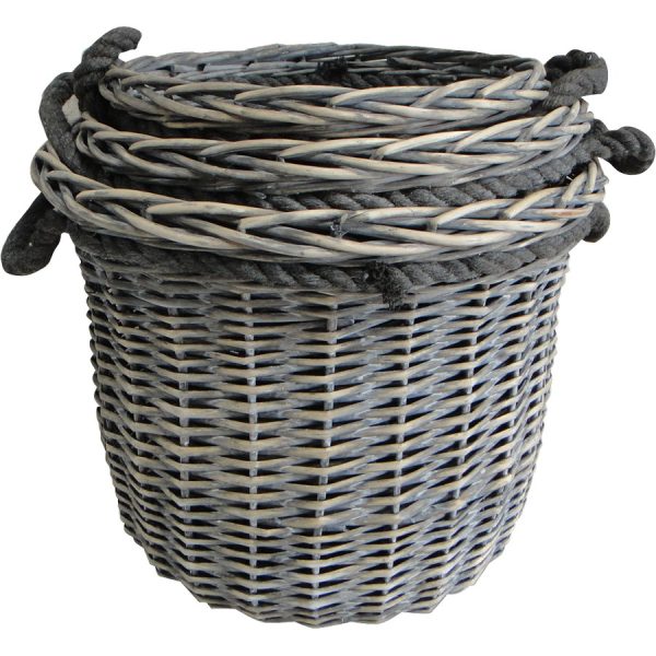 WILLOW BASKET WITH JUTE HANDLES  47Χ42CM