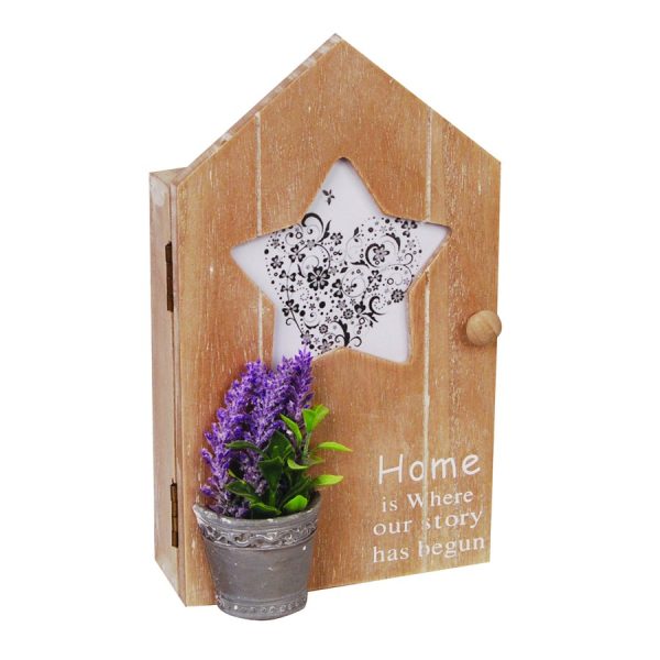 MDF PHOTO FRAME WITH PLASTIC FLOWERS  13X22X7,5CM