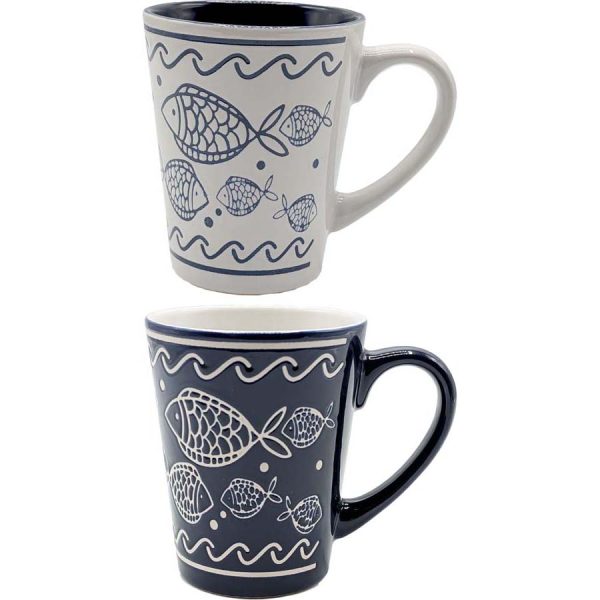 MUG WITH FISHES /8,7Χ10,6CM